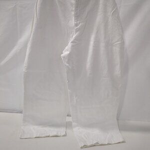 Lauren Ralph Lauren White Linen Blend Wide Leg Resort Wear Pants Plus Size 22W